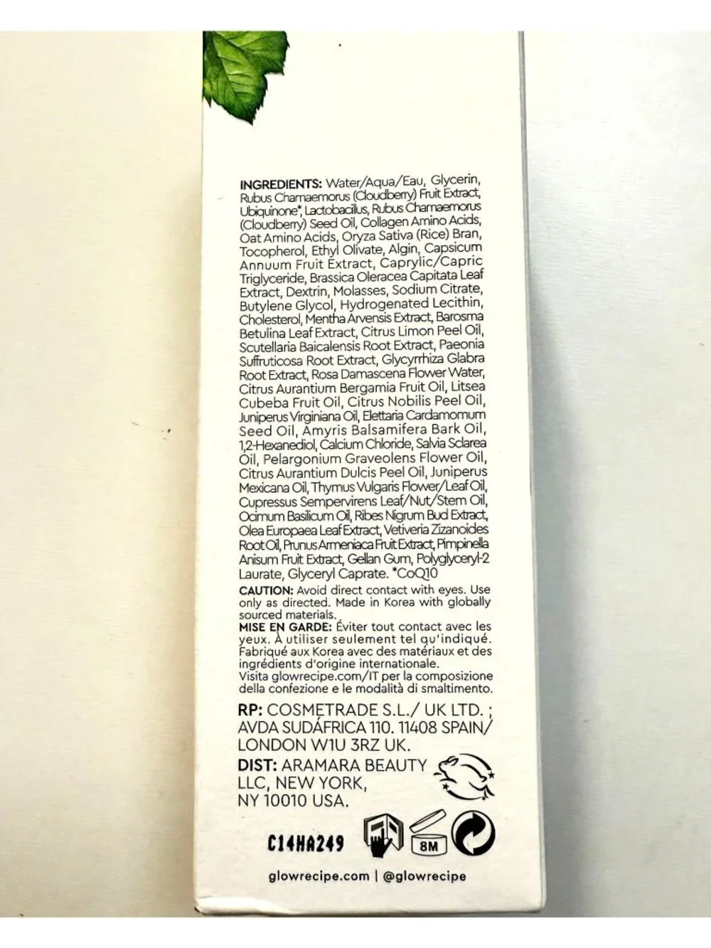 Glow Recipe Cloudberry Bright Essence Toner 75ml For Radiant Skin Hydrating
